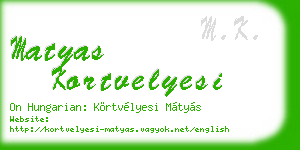 matyas kortvelyesi business card