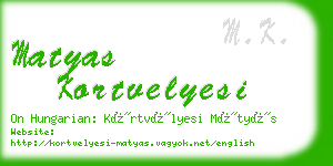 matyas kortvelyesi business card